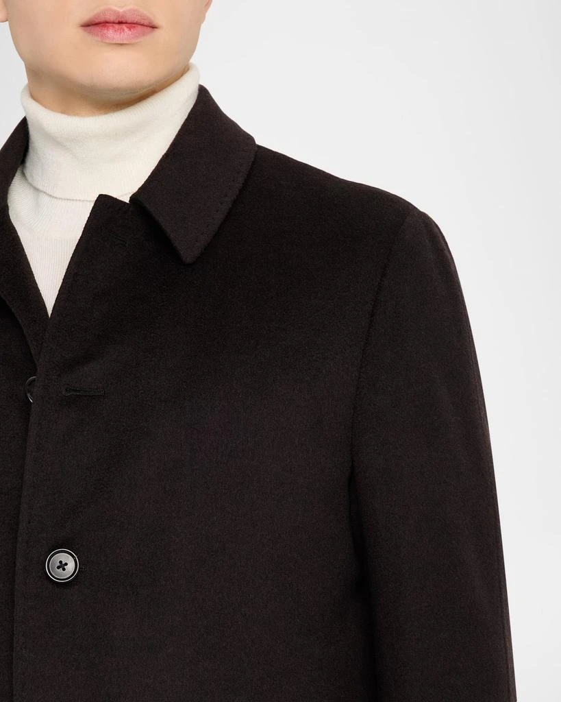 Corneliani Men
s Wool Single-Breasted Balmacan Overcoat 5