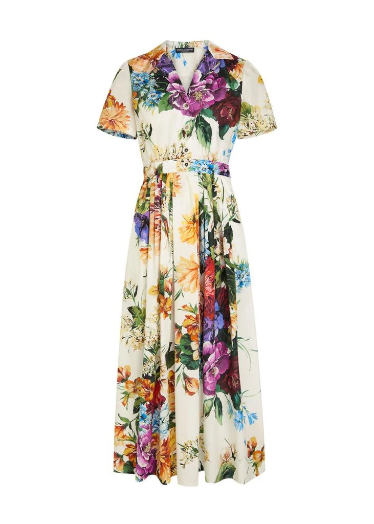 Dolce
Gabbana Floral-print cotton midi shirt dress 1
