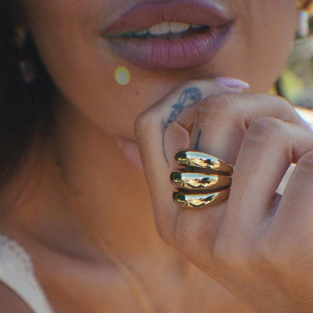 Orelia London Polished Triple Domed Ring 2