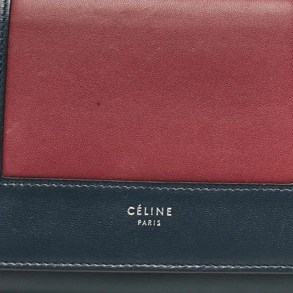 Celine Celine Navy Blue/Burgundy Leather Frame Trifold Wallet 7