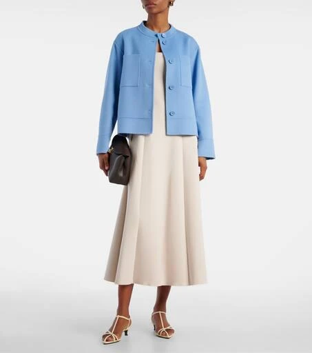 Max Mara Platani pleated cotton-blend midi dress 2