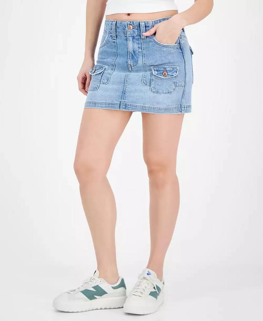 Celebrity Pink Juniors' Denim Mini Cargo Skirt 1