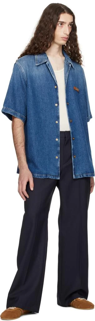 Versace Blue Medusa Biggie Denim Shirt 4