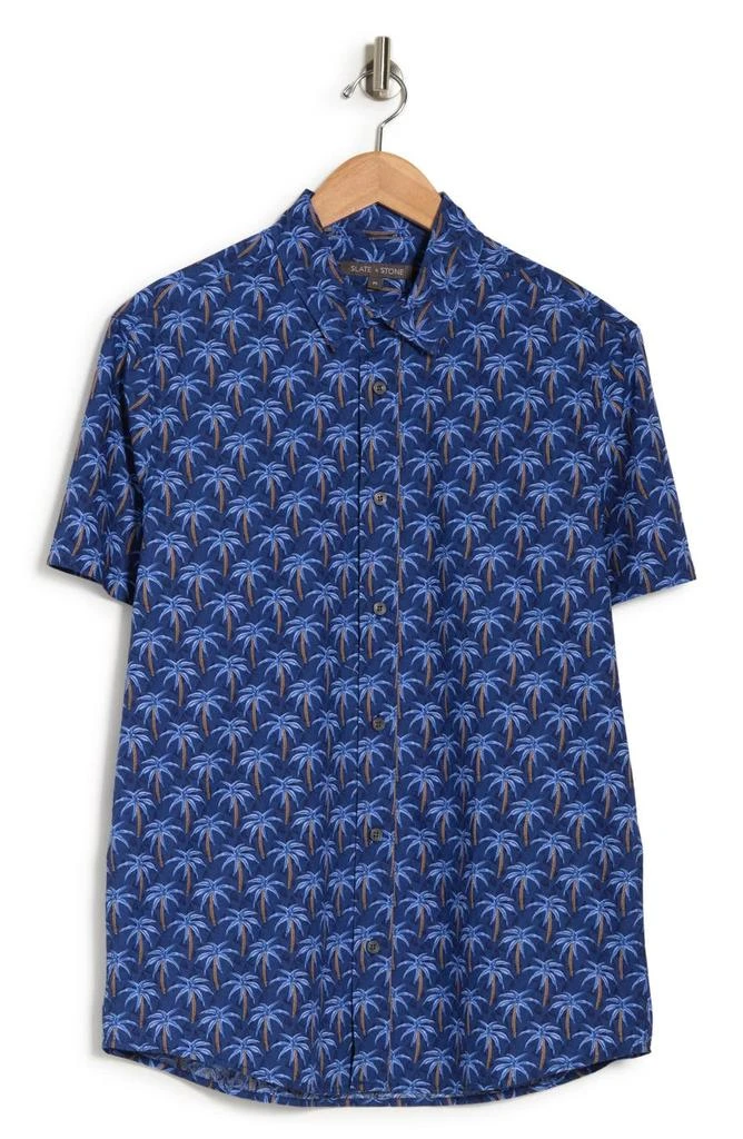 Slate & Stone Palm Tree Cotton Poplin Short Sleeve Button-Up Shirt 3