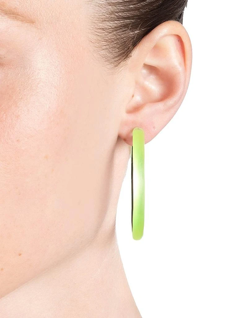 Alexis Bittar Luminous Lucite 14K-Gold-Plated Skinny Hoop Earrings 2