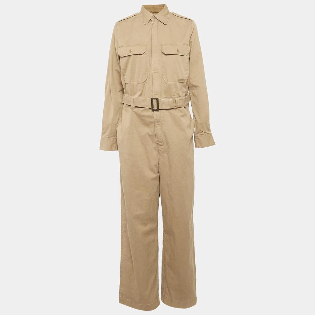 Ralph Lauren Polo Ralph Lauren Beige Gabardine Cotton Belted Jumpsuit M 1