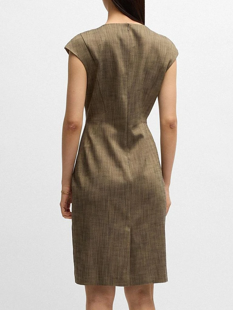 Hugo Boss Cap-Sleeve Dress in Melange Stretch Sharkskin 3