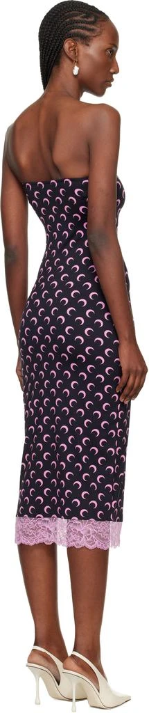 MARINE SERRE Black Recycled Moon Jersey Bustier Midi Dress 3