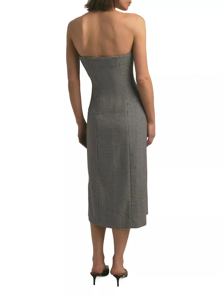 Favorite Daughter Phoebe Houndstooth Strapless Midi-Dress 5