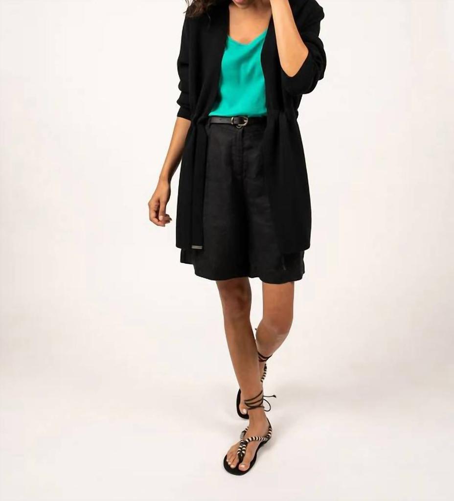 Saint James Caudan Long Knit Jacket with Tie Waist
