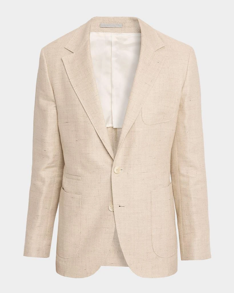 Brunello Cucinelli Men
s Silk, Linen and Wool Twill Suit Jacket