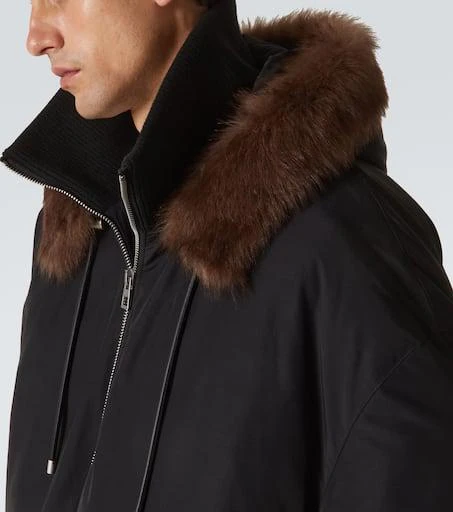 Loewe Shearling-trimmed cotton-blend jacket 5