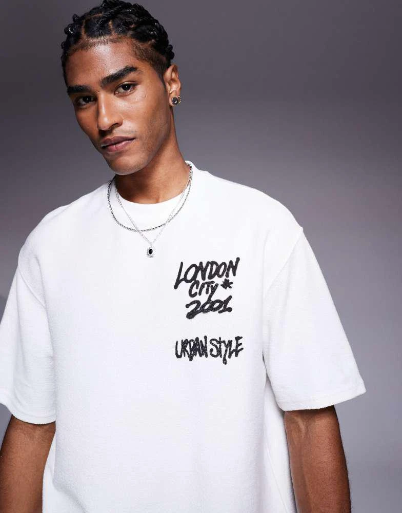 Bershka Bershka london city back printed t-shirt in white 3