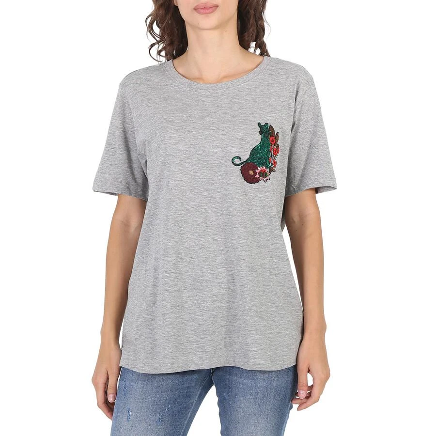 Essentiel Essentiel Ladies Grey Rigo Cat Patch T-Shirt 1