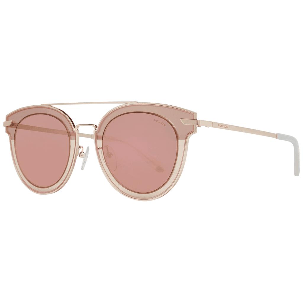 POLICE Police SPL543 Gold Mirrored Round Sunglasses