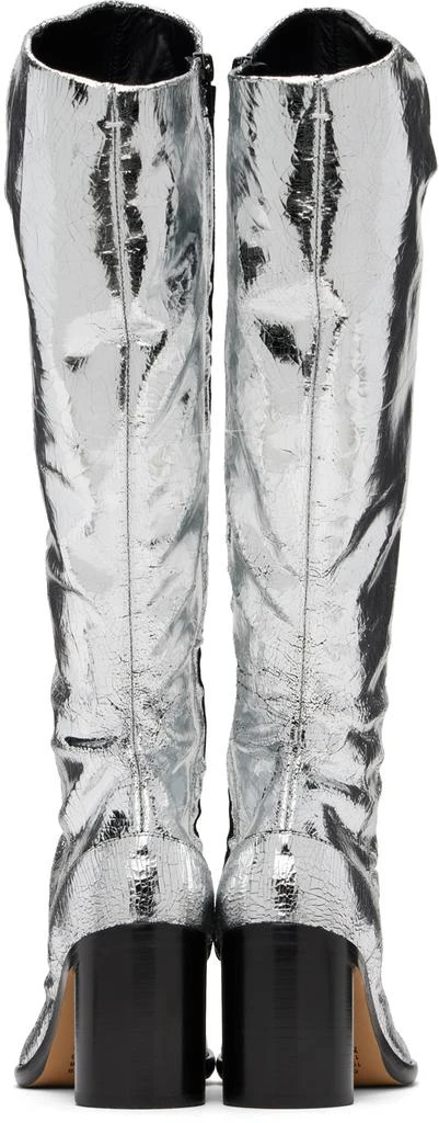 MAISON MARGIELA Silver Tabi Broken Mirror Tall Boots 2