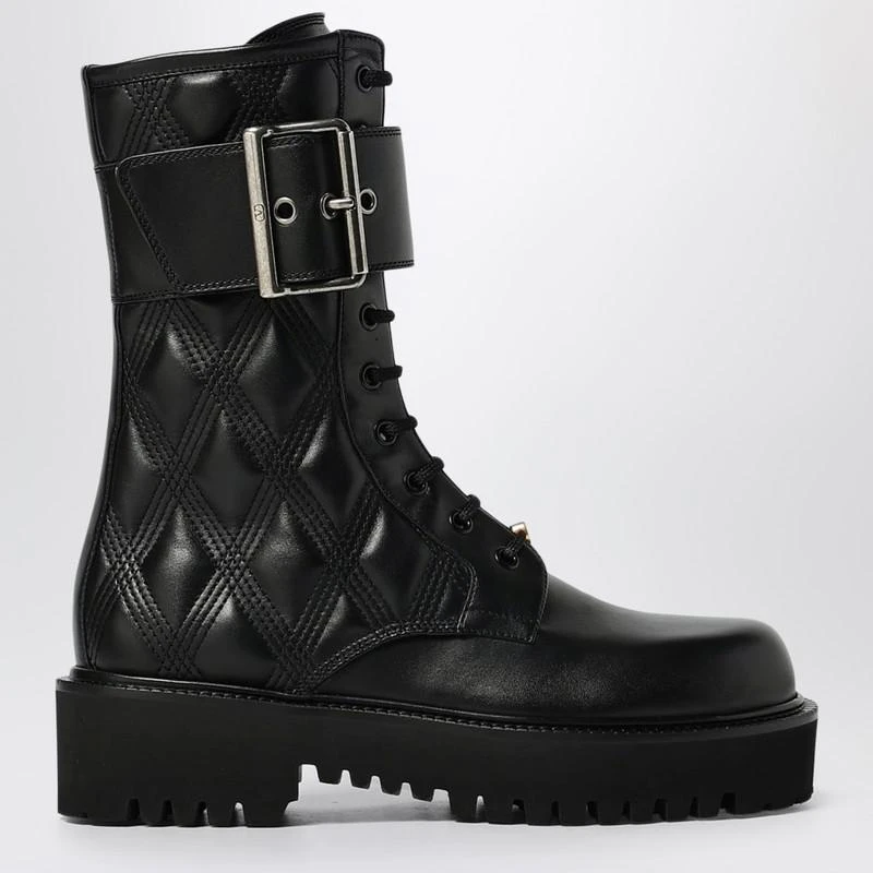 Valentino Quiltie 67 combat boots black leather 1