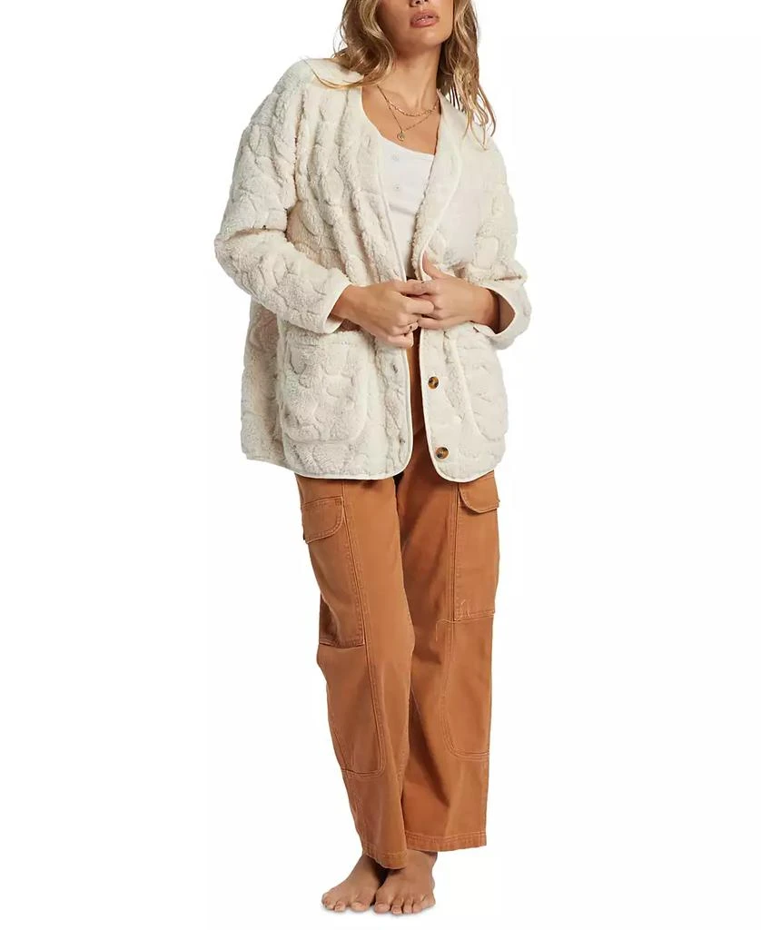 Billabong Juniors' Fireside Cozy Button-Front Fleece Jacket 5