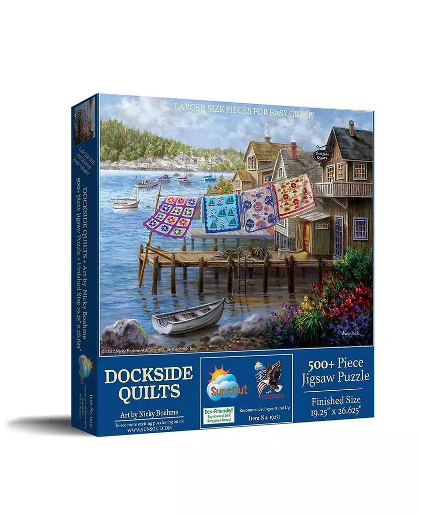 SunsOut Dockside Quilts 500 piece Jigsaw Puzzle for Adults Large Pieces
