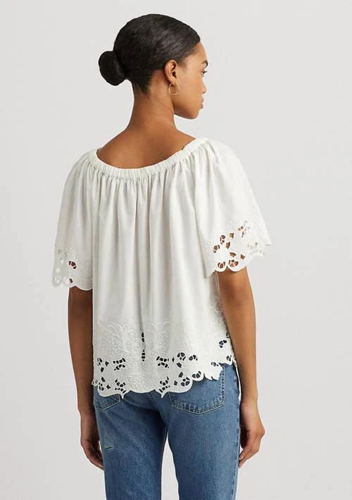 Ralph Lauren Ralph Lauren Eyelet Cotton Off The Shoulder Blouse 2