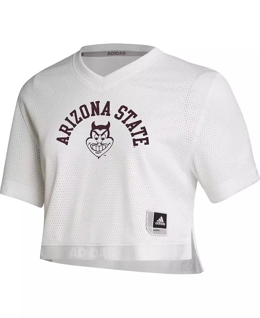Adidas Women's White Arizona State Sun Devils V-Neck Cropped Jersey 3