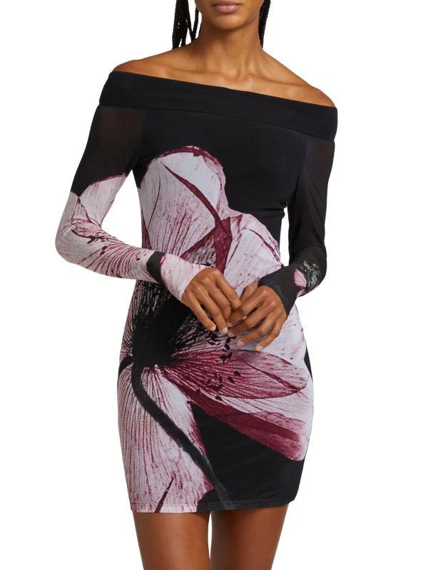 black off the shoulder mini dress long sleeve A Classic Off Shoulder Long Sleeve Mini Dress