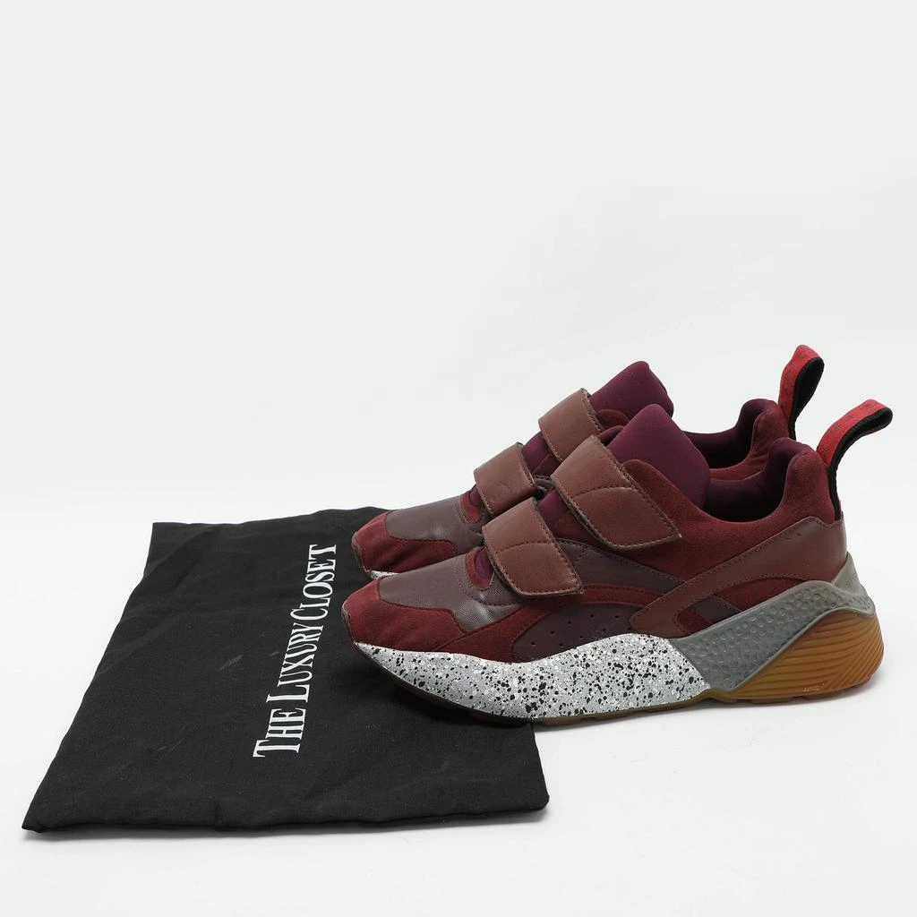 Stella McCartney Stella McCartney Burgundy Faux Leather and Faux Suede Eclypse Low Top Sneakers Size 38 9