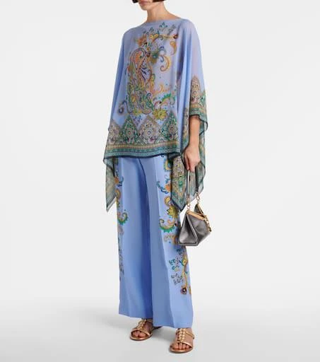 ETRO Floral silk crêpe de chine wide-leg pants 2