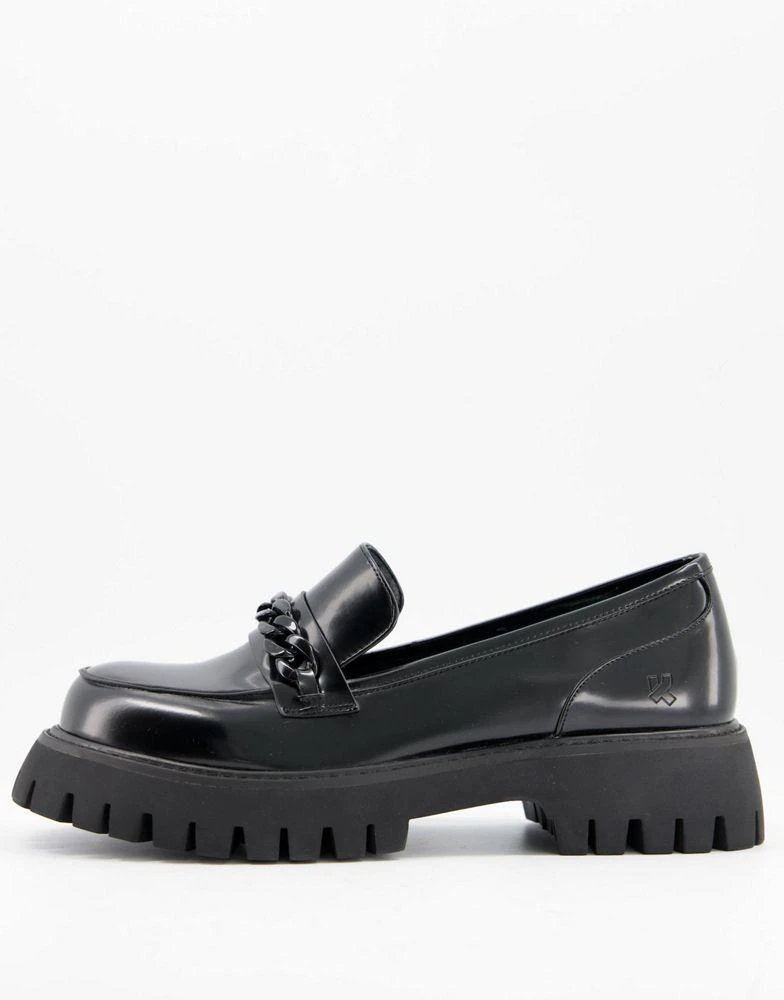 Koi Footwear Koi footwear chunky loafers with chain detail in black - BLACK 1