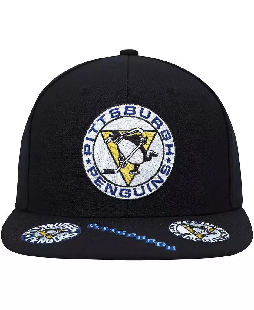Mitchell & Ness Men's Black Pittsburgh Penguins Vintage-Like Hat Trick Snapback Hat 2