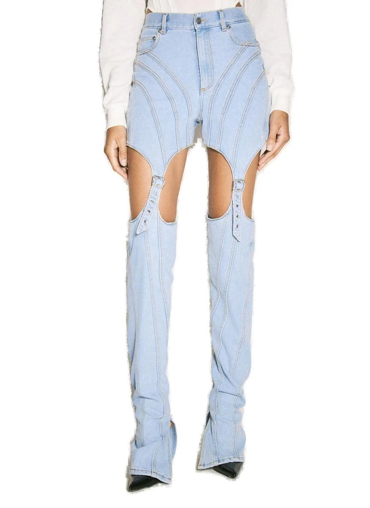 Mugler Buckled Chaps Skinny Jeans – On Sale Now with Up to 29% Off
