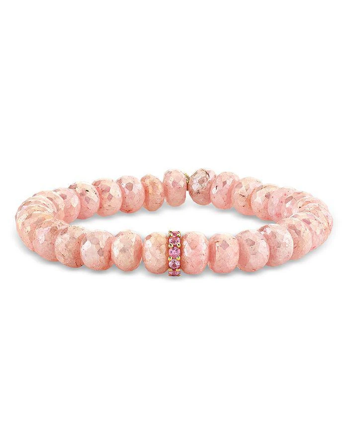 Sydney Evan 14K Yellow Gold Pink Sapphire 
Pink Grapolite Faceted Rondelle Bracelet