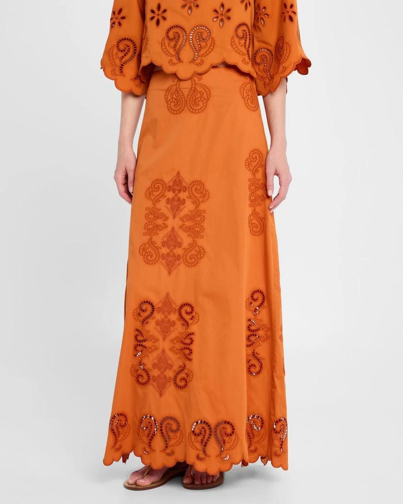 FIGUE Poppy Embroidered Maxi Skirt 4