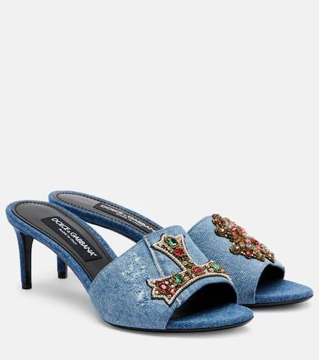 Dolce 
Gabbana Crystal-embellished denim mules 1