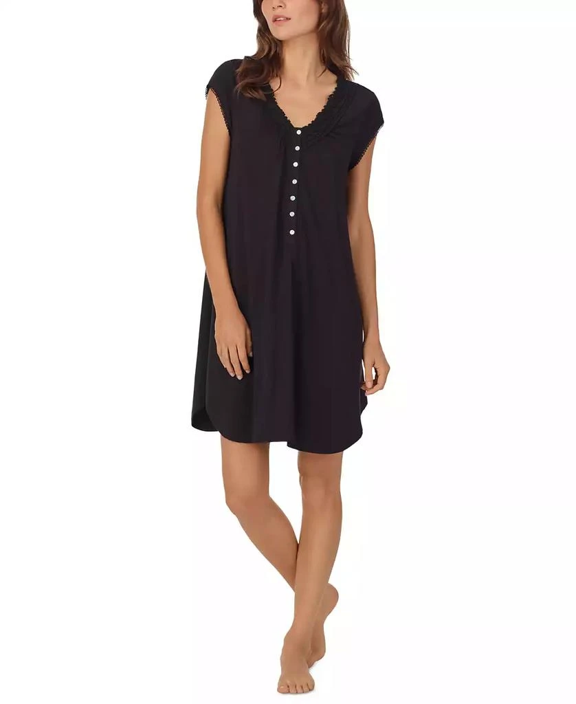 Eileen West Women's Cap-Sleeve Lace-Trim Chemise 1