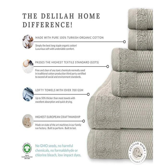DELILAH HOME Organic Cotton Towels, Set of 3 4