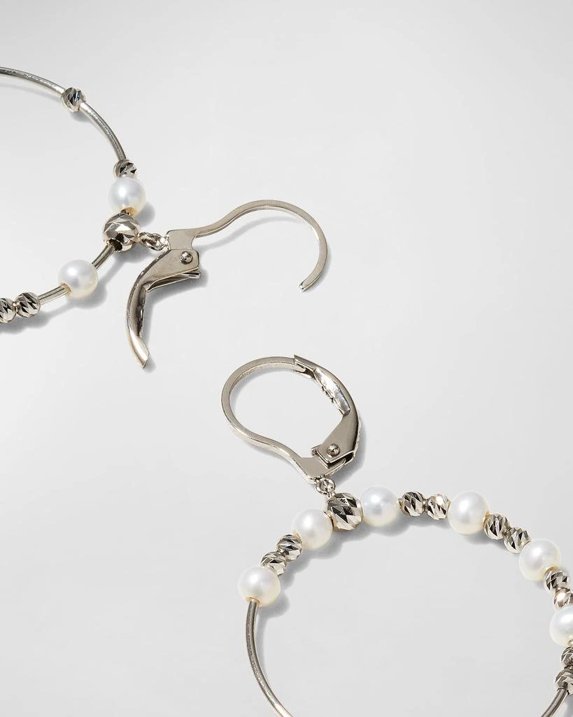 Platinum Born Platinum Pearl Hoop Earrings 4