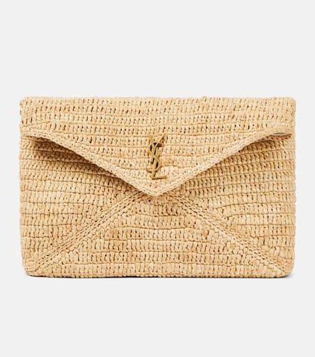Yves Saint Laurent Cassandre Large raffia pouch 1