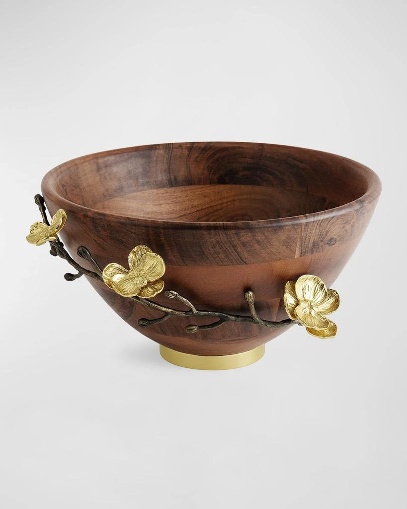 Michael Aram Gold Orchid Wooden Bowl 1