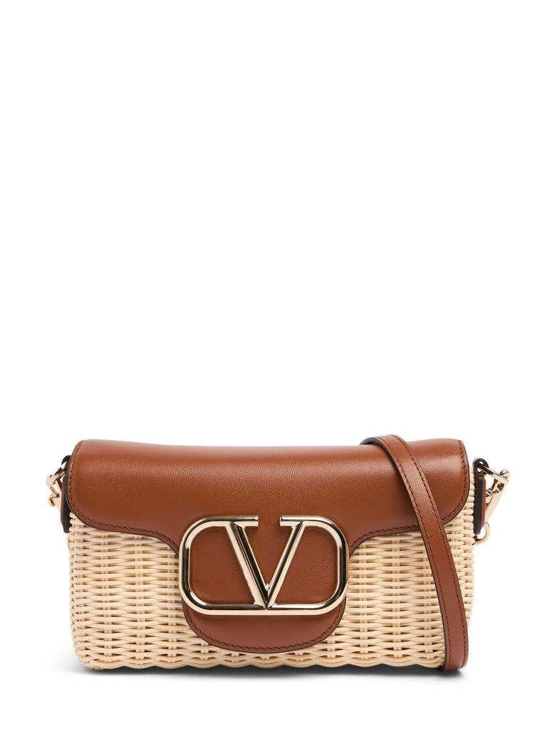 Valentino Locò Straw & Leather Shoulder Bag 1