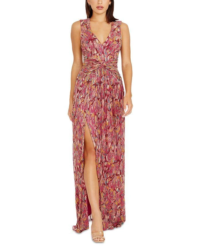 Dress The Population Leanna Front Knot Stretch Gown 1