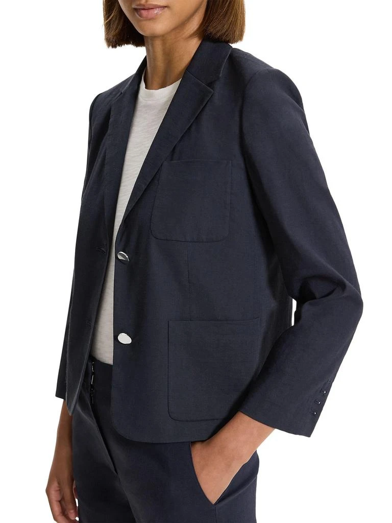 Theory Shrunken Linen-Blend Blazer 4