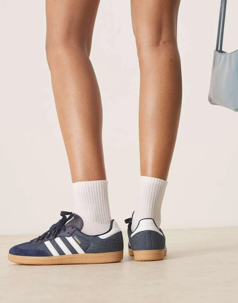 adidas gazelle silver green womens Patchwork Denim Adidas Samba