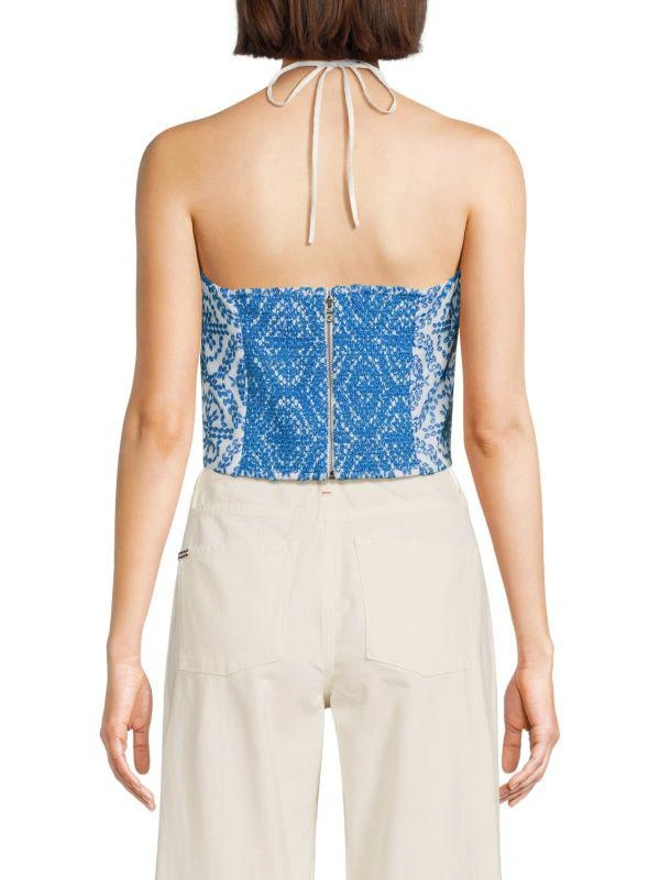 Alice + Olivia Ceresi Embroidered Halter Top 2