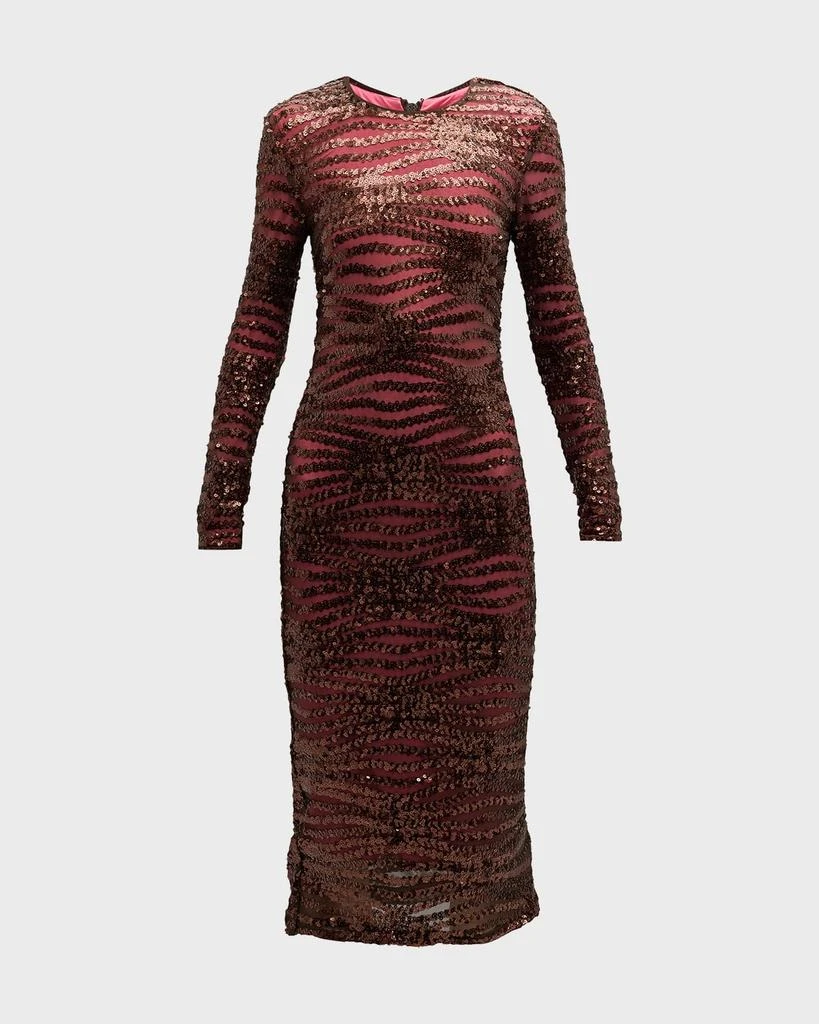 chinese dress ladies Long Sleeve Formal Sequin Dress by LaDivine B8422 – The Dress Outlet main image 0