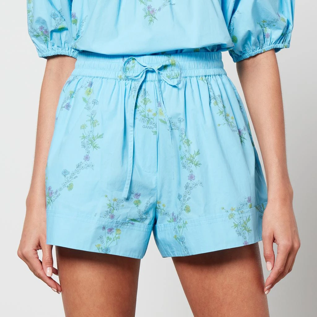 Ganni x Coggles Floral-Print Organic Cotton Shorts 1