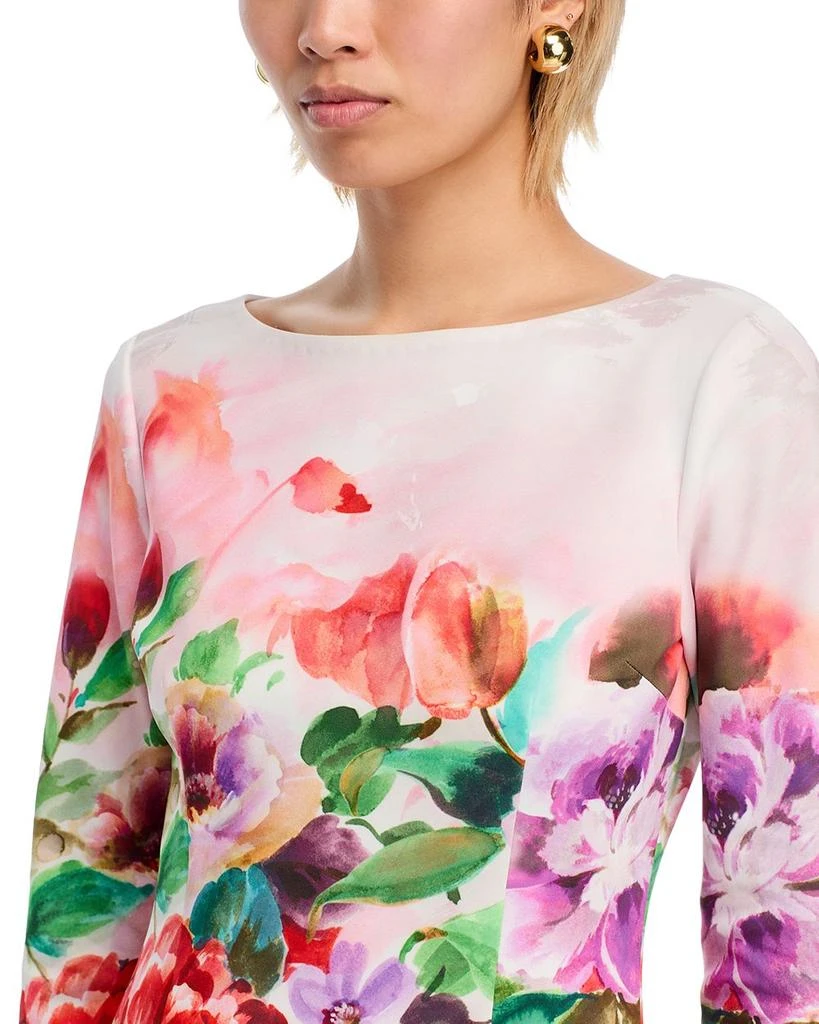 Teri Jon Scuba Floral Three Quarter Sleeve Dress 3