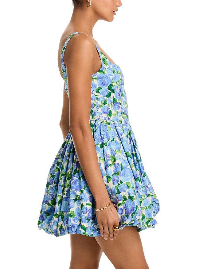 green emerald velvet dress Blue Cotton Print Scallop Trim Midi Dress  Mint Velvet