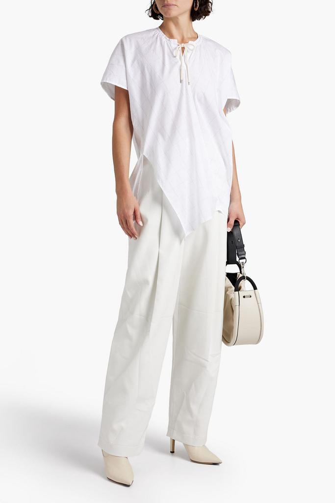 ROSETTA GETTY Asymmetric checked cotton-poplin top