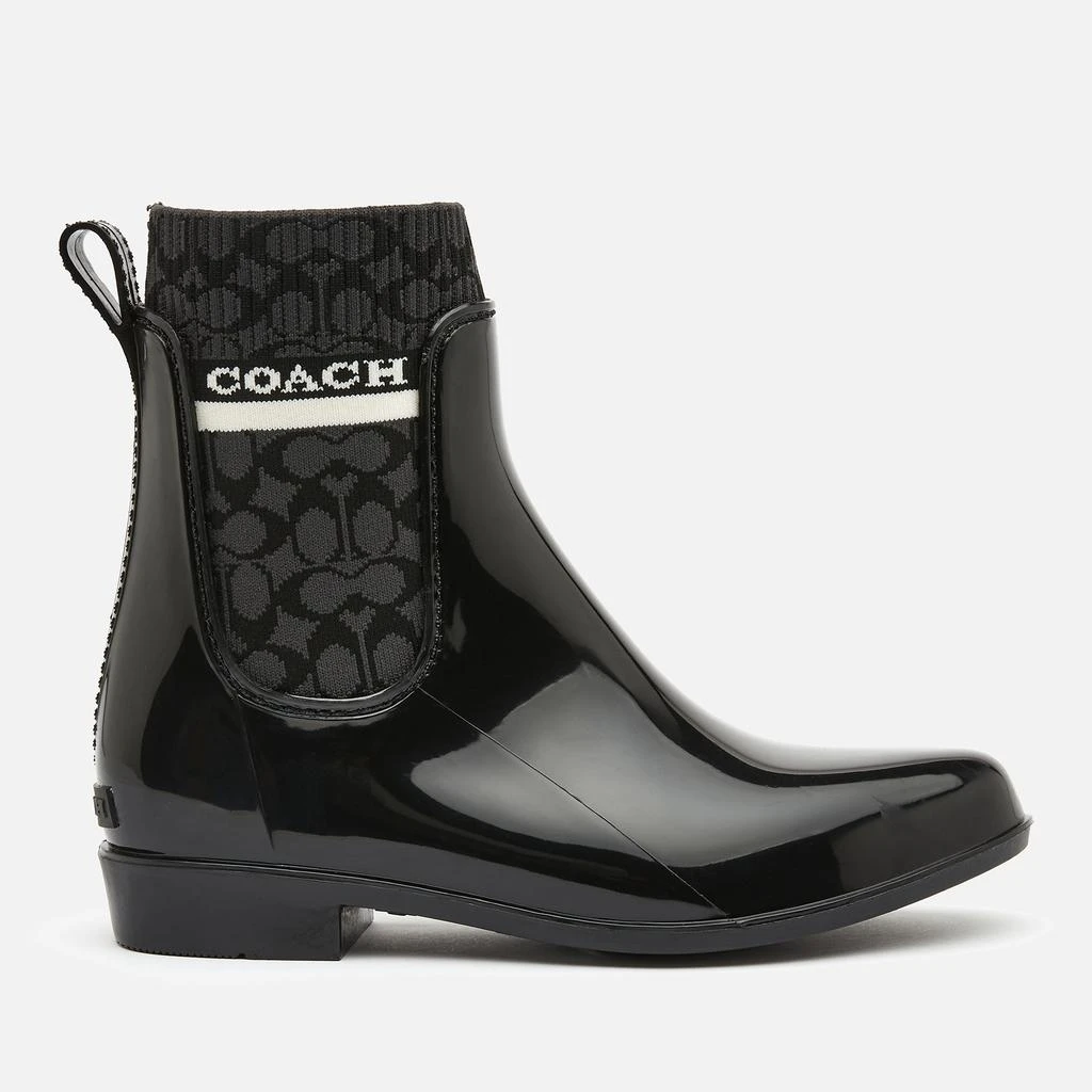 Coach Coach Women's Rivington Signature Knit Rain Boots - Black 1